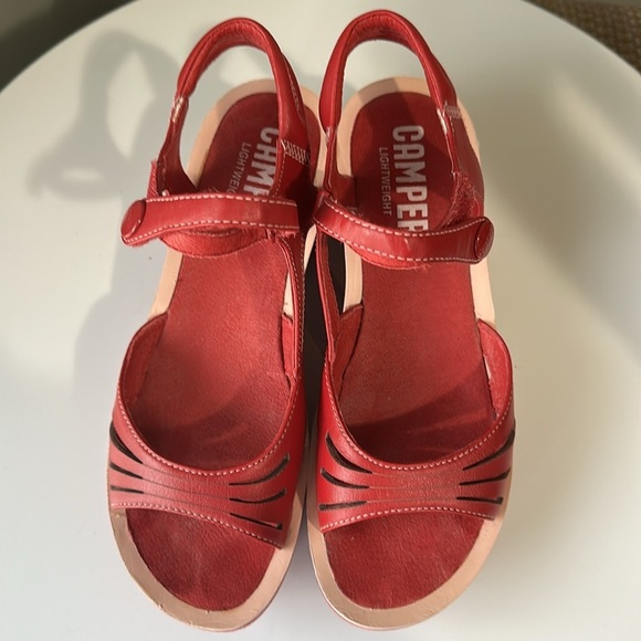 Camper Women's Beetle Ada Wedge Leather Strappy Lightweight Sandal Size 35 US 5 - Picture 5 of 15
